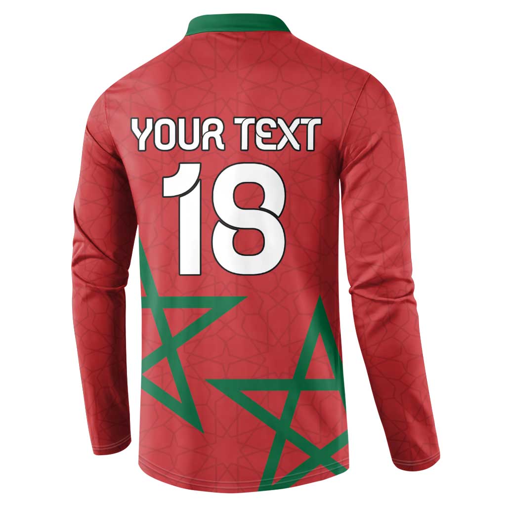Custom Morocco Heritage Football Button Sweatshirt Road To Champion