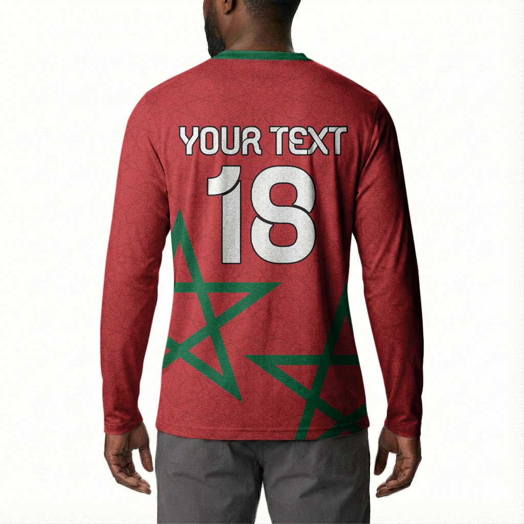 Custom Morocco Heritage Football Button Sweatshirt Road To Champion