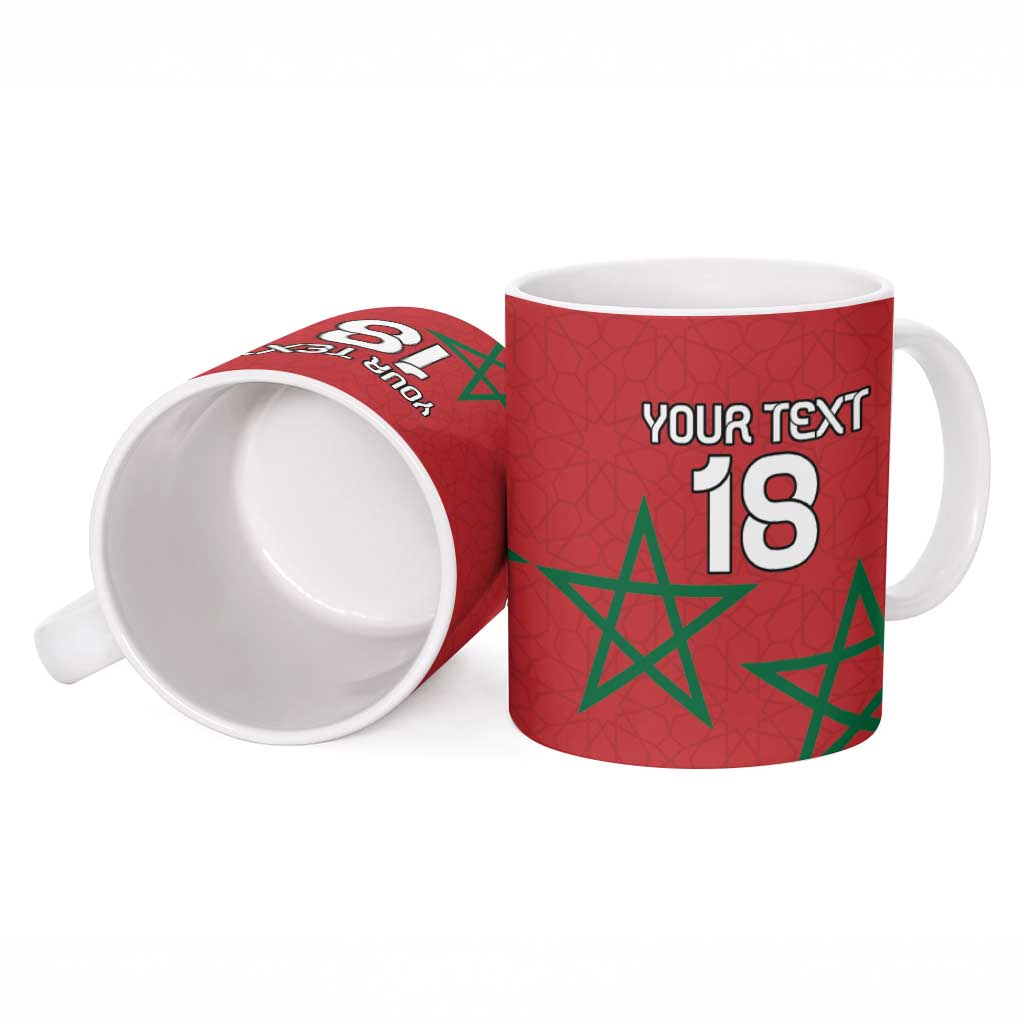 Custom Morocco Heritage Football Ceramic Mug Road To Champion