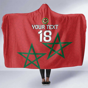 Custom Morocco Heritage Football Hooded Blanket Road To Champion