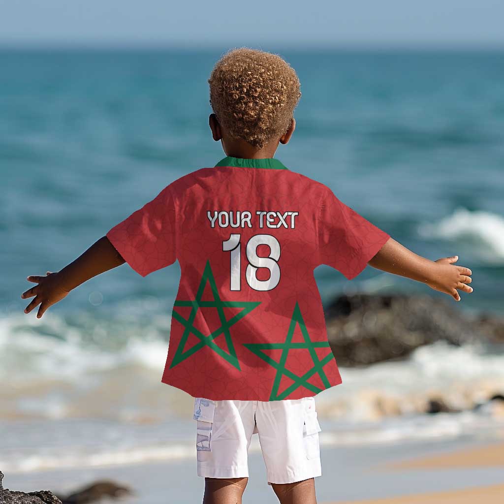 Custom Morocco Heritage Football Kid Hawaiian Shirt Road To Champion