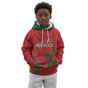 Custom Morocco Heritage Football Kid Hoodie Road To Champion