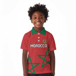 Custom Morocco Heritage Football Kid Polo Shirt Road To Champion