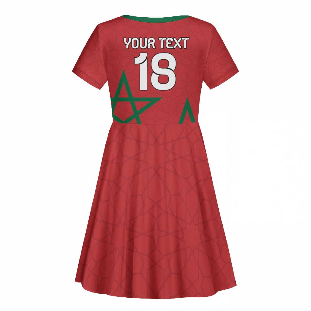 Custom Morocco Heritage Football Kid Short Sleeve Dress Road To Champion