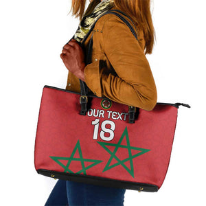 Custom Morocco Heritage Football Leather Tote Bag Road To Champion