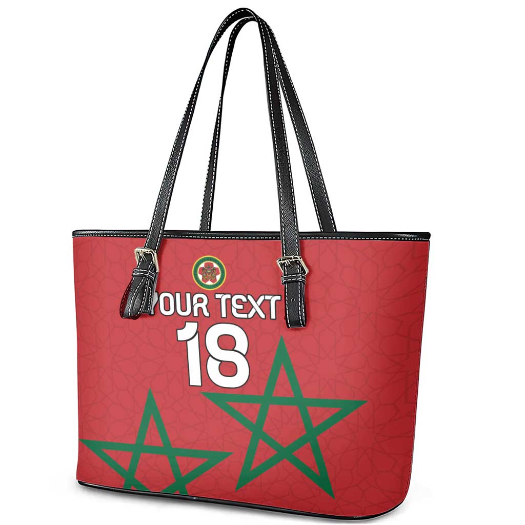 Custom Morocco Heritage Football Leather Tote Bag Road To Champion