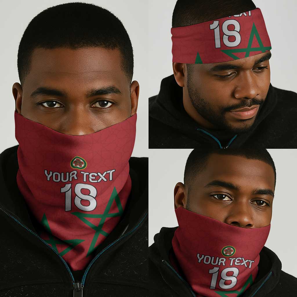 Custom Morocco Heritage Football Neck Gaiter Road To Champion