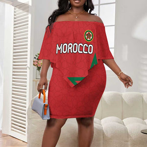 Custom Morocco Heritage Football Off Shoulder Short Dress Road To Champion
