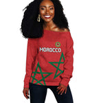 Custom Morocco Heritage Football Off Shoulder Sweater Road To Champion