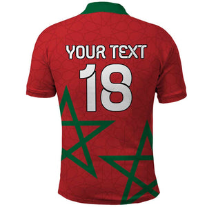 Custom Morocco Heritage Football Polo Shirt Road To Champion