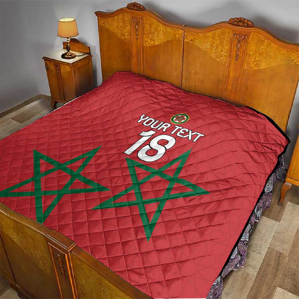 Custom Morocco Heritage Football Quilt Road To Champion