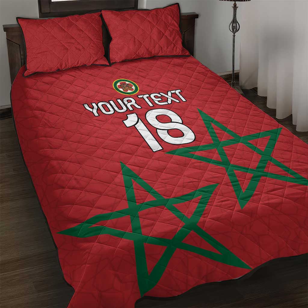 Custom Morocco Heritage Football Quilt Bed Set Road To Champion