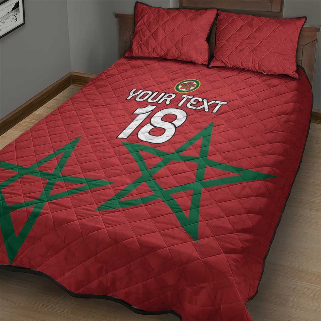 Custom Morocco Heritage Football Quilt Bed Set Road To Champion