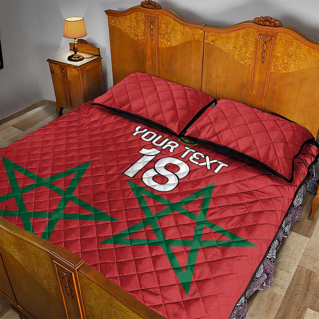 Custom Morocco Heritage Football Quilt Bed Set Road To Champion