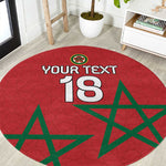 Custom Morocco Heritage Football Round Carpet Road To Champion