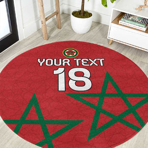 Custom Morocco Heritage Football Round Carpet Road To Champion