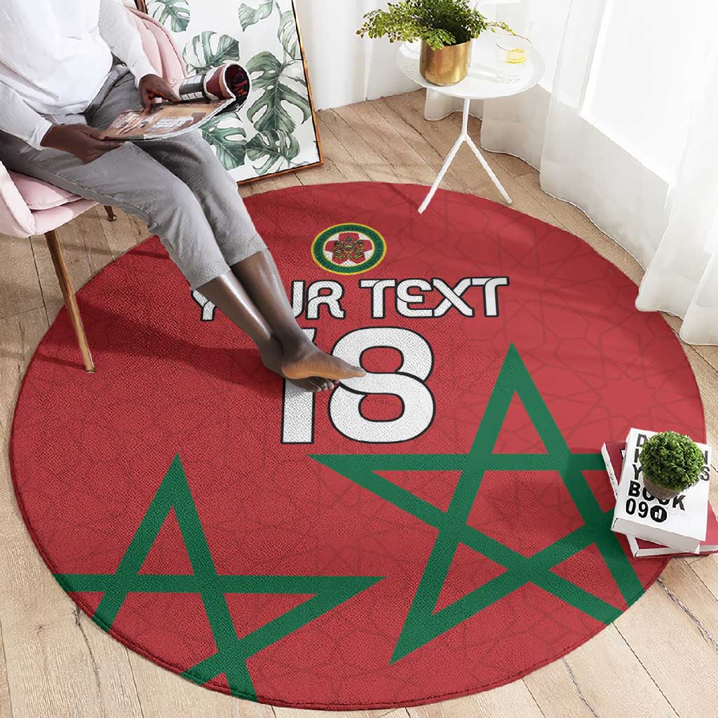 Custom Morocco Heritage Football Round Carpet Road To Champion