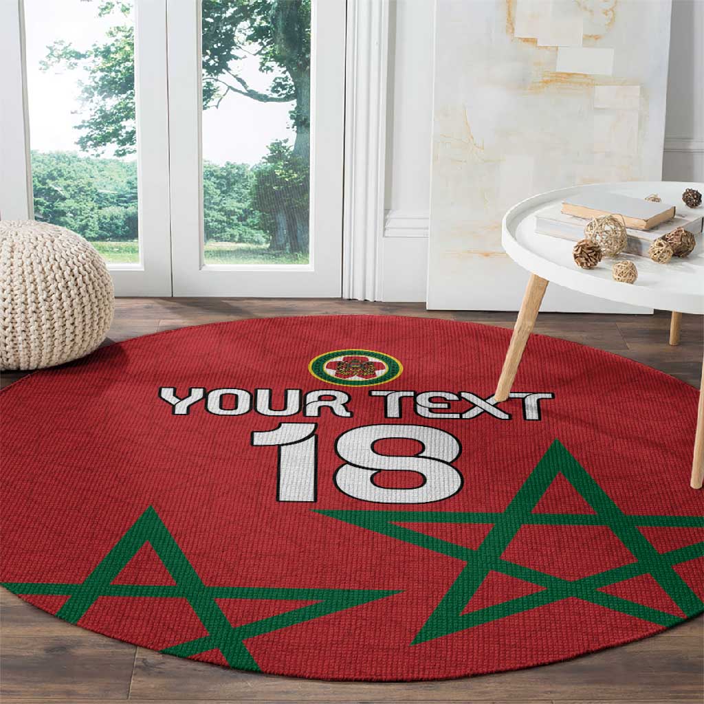 Custom Morocco Heritage Football Round Carpet Road To Champion