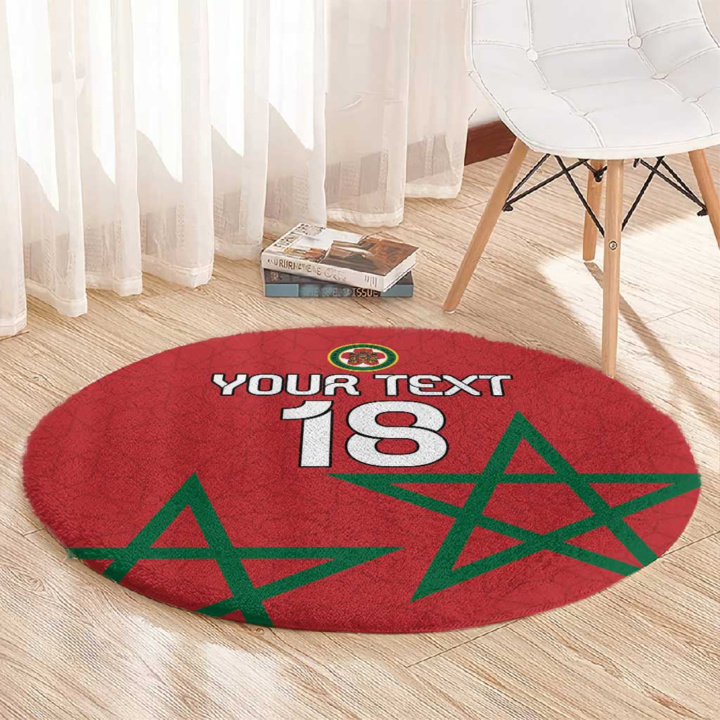 Custom Morocco Heritage Football Round Carpet Road To Champion