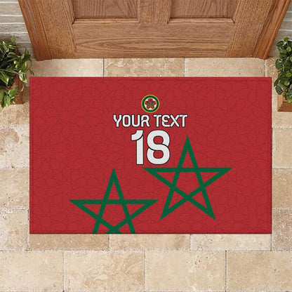 Custom Morocco Heritage Football Rubber Doormat Road To Champion