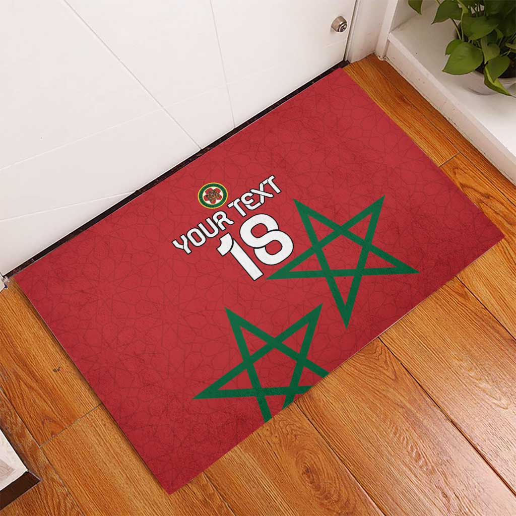 Custom Morocco Heritage Football Rubber Doormat Road To Champion