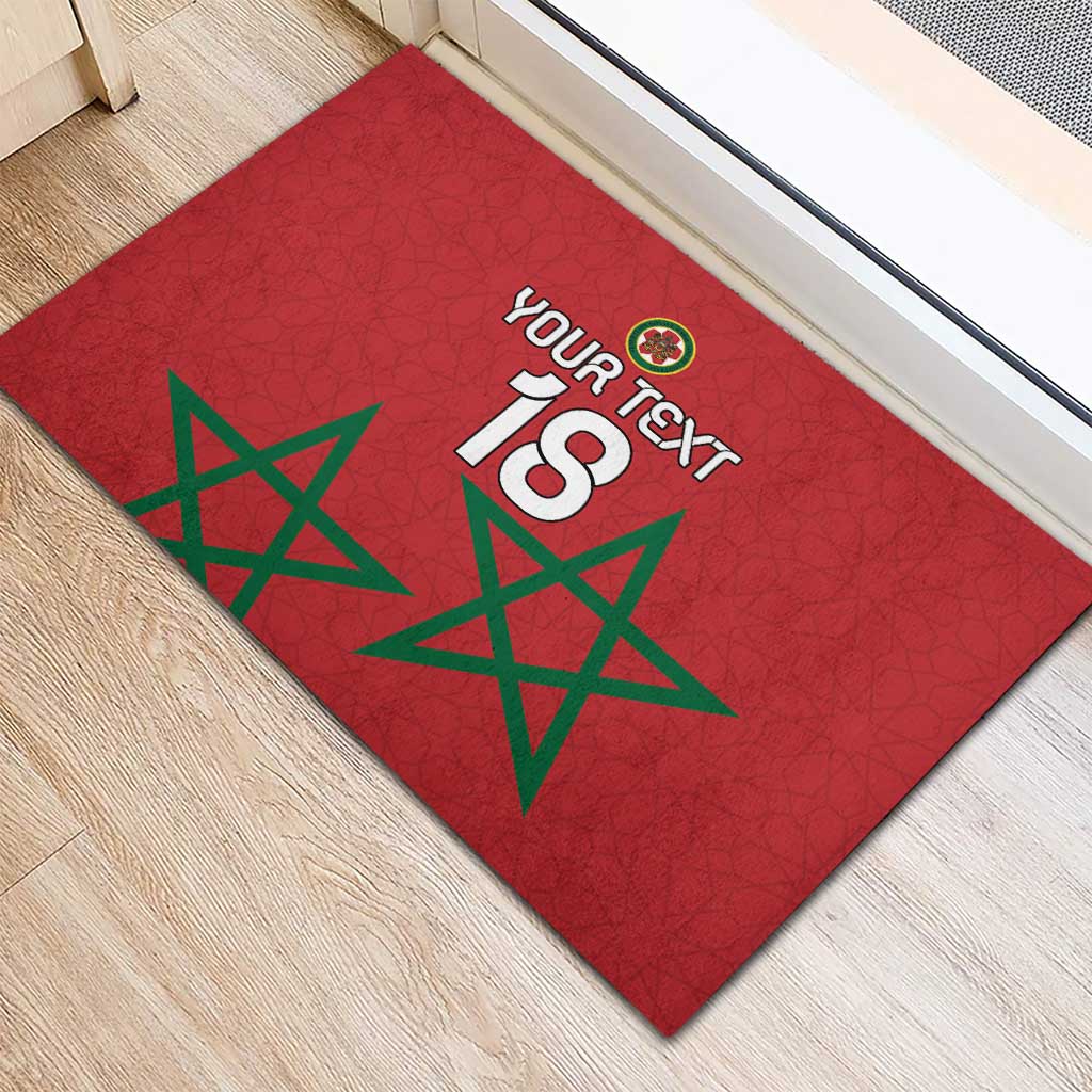 Custom Morocco Heritage Football Rubber Doormat Road To Champion