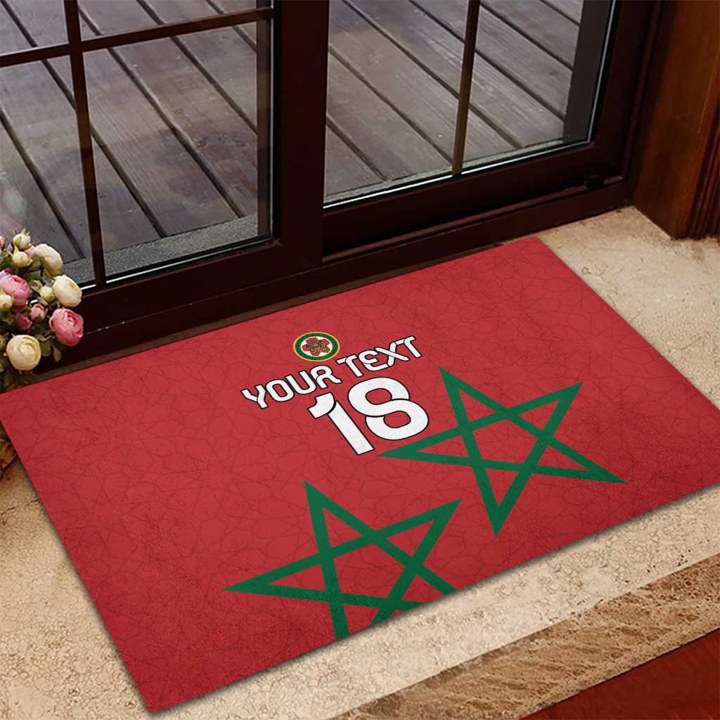 Custom Morocco Heritage Football Rubber Doormat Road To Champion