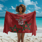 Custom Morocco Heritage Football Sarong Road To Champion