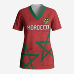 Custom Morocco Heritage Football Scrub Top Road To Champion