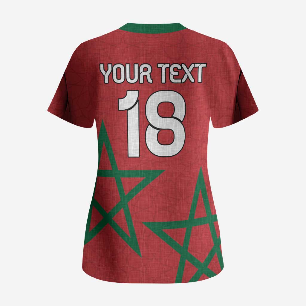 Custom Morocco Heritage Football Scrub Top Road To Champion