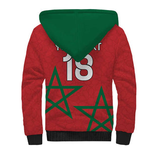 Custom Morocco Heritage Football Sherpa Hoodie Road To Champion