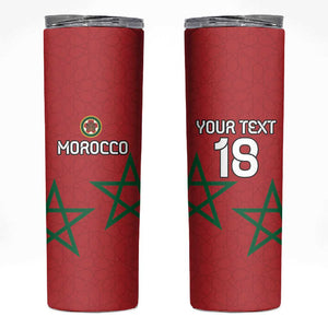Custom Morocco Heritage Football Skinny Tumbler Road To Champion