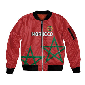 Custom Morocco Heritage Football Sleeve Zip Bomber Jacket Road To Champion