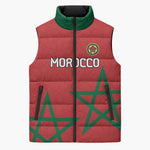 Custom Morocco Heritage Football Sleeveless Puffer Jacket Road To Champion