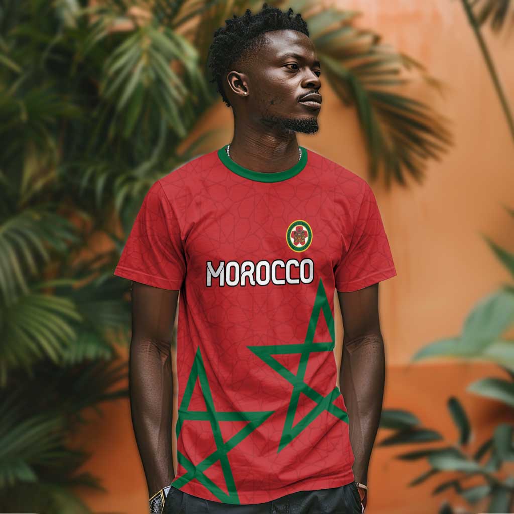 Custom Morocco Heritage Football T shirt Road To Champion