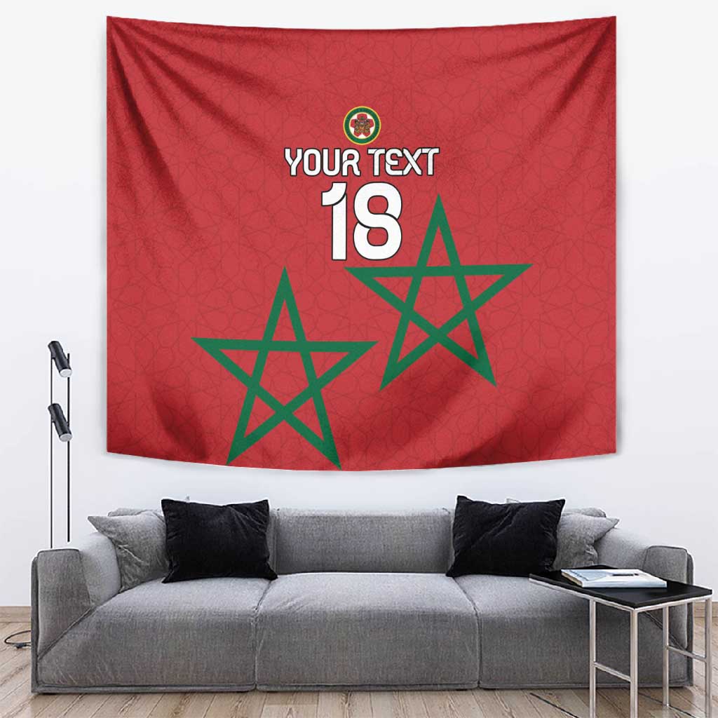 Custom Morocco Heritage Football Tapestry Road To Champion