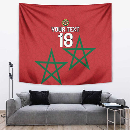 Custom Morocco Heritage Football Tapestry Road To Champion