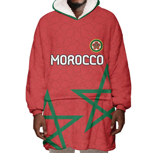 Custom Morocco Heritage Football Wearable Blanket Hoodie Road To Champion