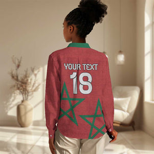 Custom Morocco Heritage Football Women Casual Shirt Road To Champion