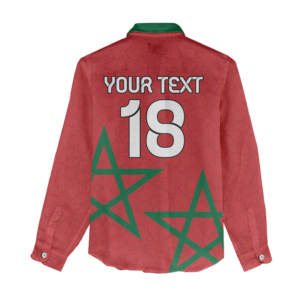 Custom Morocco Heritage Football Women Casual Shirt Road To Champion