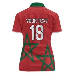 Custom Morocco Heritage Football Women Polo Shirt Road To Champion