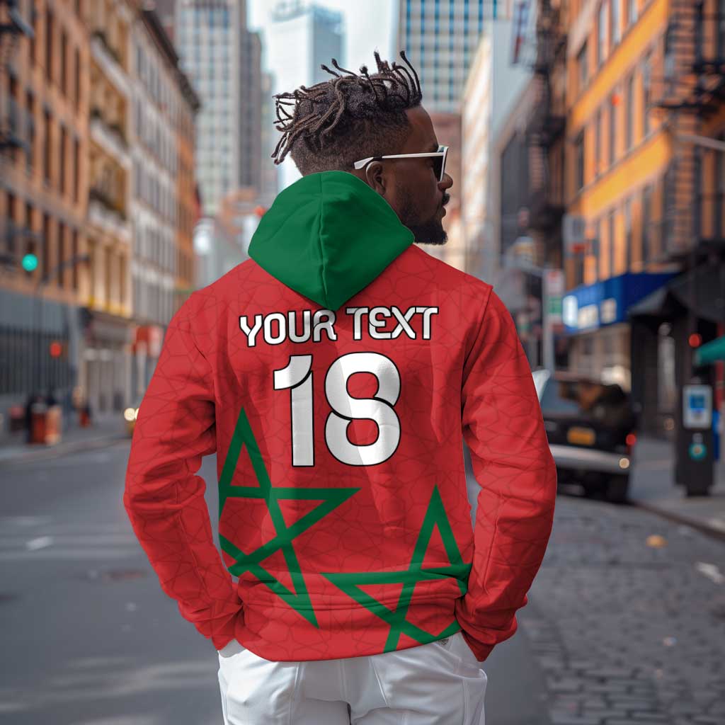 Custom Morocco Heritage Football Zip Hoodie Road To Champion