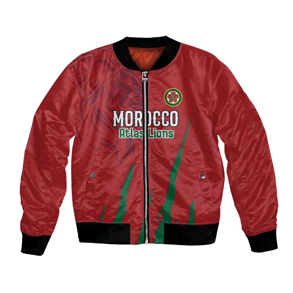 Custom Morocco Football Bomber Jacket Atlas Lions Road To Champion