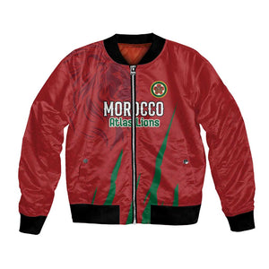 Custom Morocco Football Bomber Jacket Atlas Lions Road To Champion