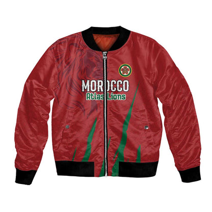 Custom Morocco Football Bomber Jacket Atlas Lions Road To Champion