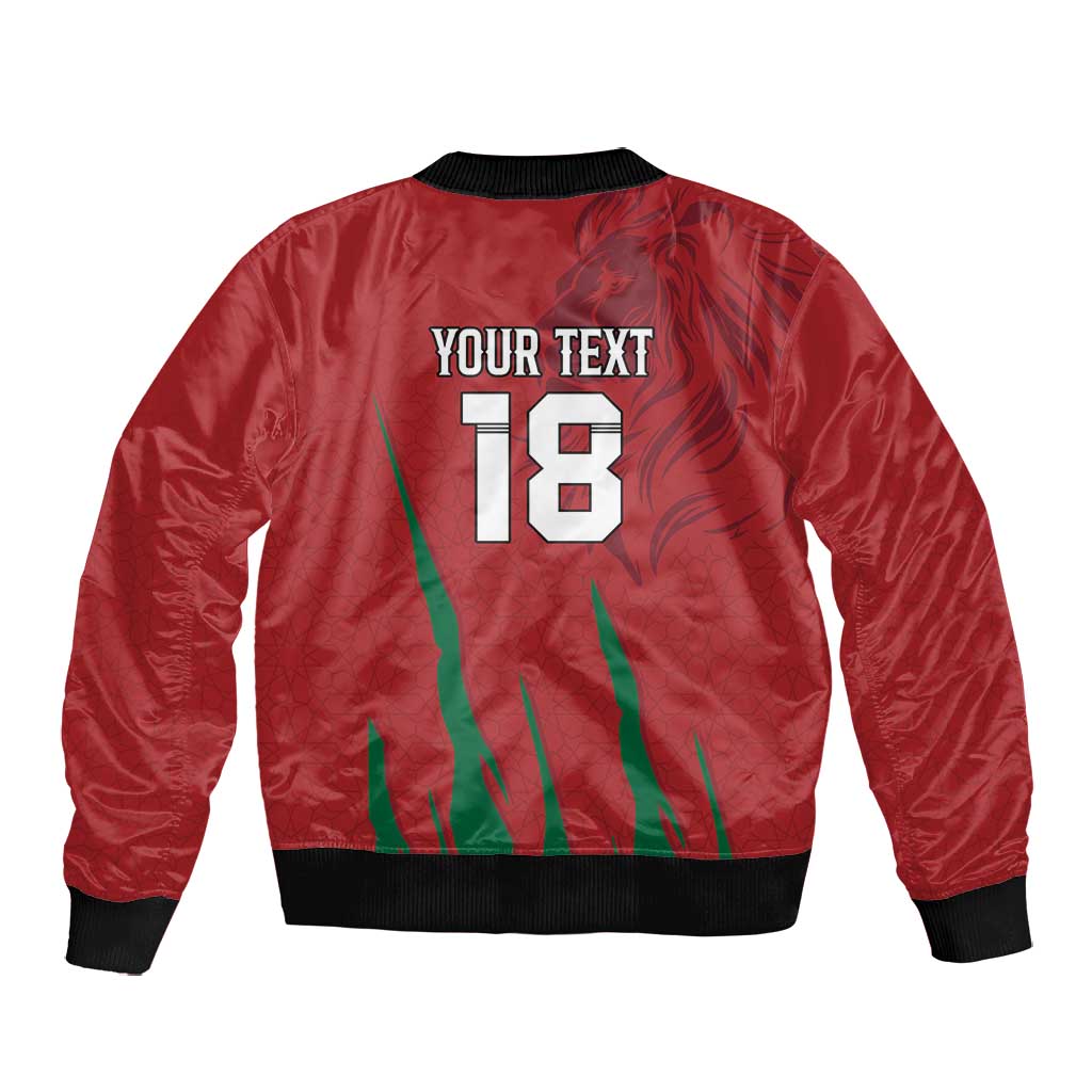 Custom Morocco Football Bomber Jacket Atlas Lions Road To Champion