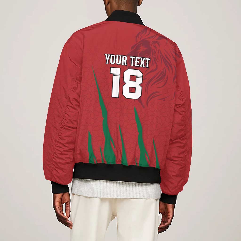 Custom Morocco Football Bomber Jacket Atlas Lions Road To Champion