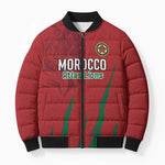 Custom Morocco Football Bomber Puffer Jacket Atlas Lions Road To Champion