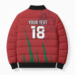 Custom Morocco Football Bomber Puffer Jacket Atlas Lions Road To Champion