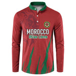 Custom Morocco Football Button Sweatshirt Atlas Lions Road To Champion